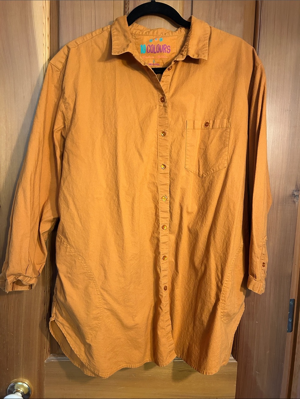 Gudrun Sjoden Button-Front Tunic in Curry